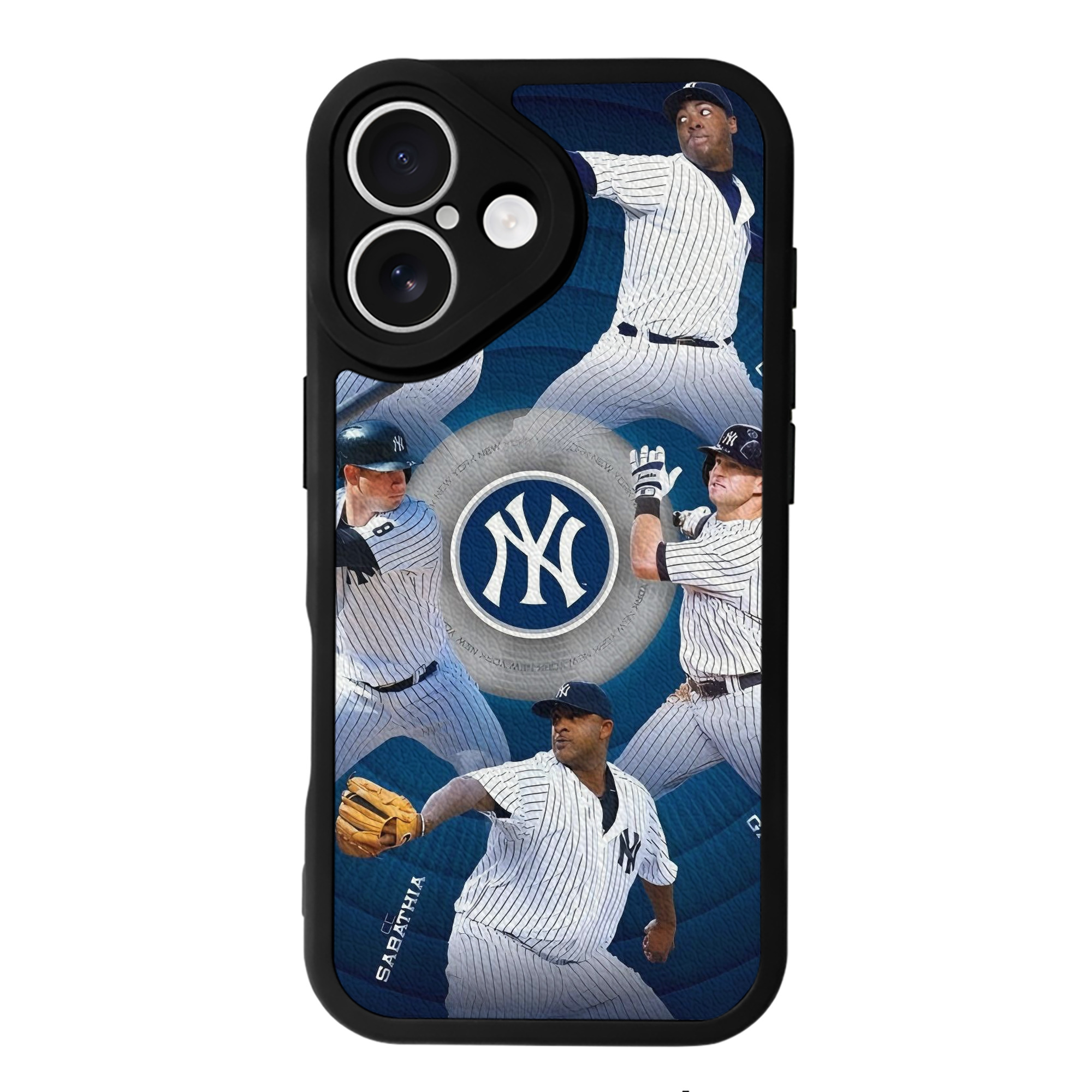 New York Yankees 222 IPhone 16 Silicone Leather Case – UV Print, Lambskin Texture – Perfect Fit, Wireless Charging Compatible, Scratch Resistant, Precise Cutouts – Stylish Protection For IPhone 16